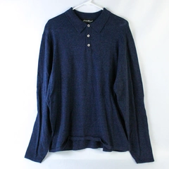 Eddie Bauer Men's Dark Blue 1/4 Button Up Collared Sweater Size XL