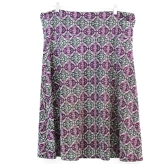 LulaRoe Plum and Mint Patterned Stretchy Midi Skirt Size XL