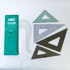 Lot of 8 Drafting Tools Koh-I-Noor Tacro K&E Triangle Curves Drawing Drafting