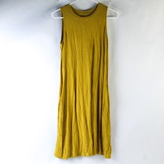 Time And Tru Women's Mustard Yellow Rayon Sleeveless Shirt Dress Size Medium