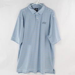 FootJoy Michelbook Country Club Men's XL Blue White Striped Polo Shirt
