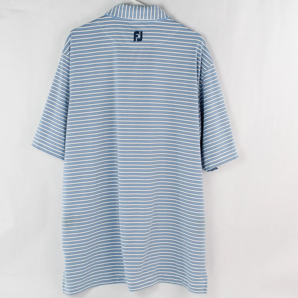 FootJoy Michelbook Country Club Men's XL Blue White Striped Polo Shirt