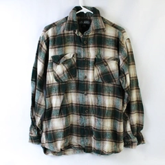 Canyon Guide Outfitters Green Brown Flannel Men's Long Sleeve Shirt Size Medium