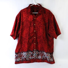 Extreme Gear Men's XL Red Hawaiian Shirt Button Up Short Sleeve