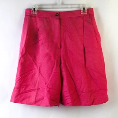 Vintage Harve Bernard Womens Pink High Waisted Linen Blend Shorts Size 12