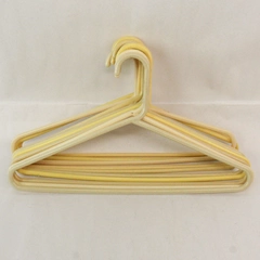Lot of 10 Shades of Light Yellow Plastic Tubular Clothes Hangers