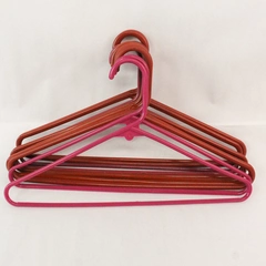 Lot of 10 Shades of Red Pink Plastic Tubular Clothes Hangers Standard Size