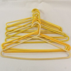 Lot of 10 Shades of Yellow Plastic Tubular Clothes Hangers Standard Size 