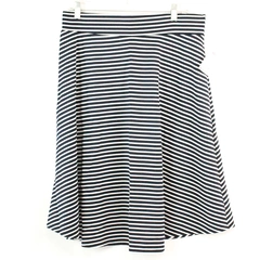 American City Wear Women's Midi Skirt Dark Blue White Striped Size L