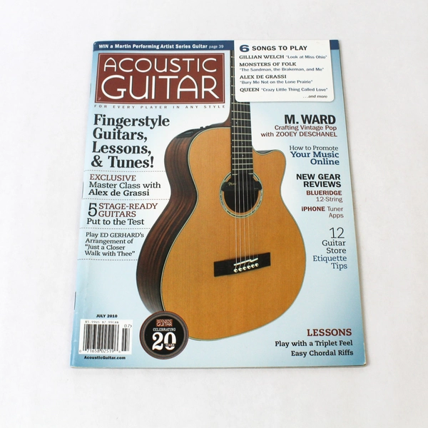 Acoustic Guitar Magazine July 2010 M Ward Zooey Deschanel Vintage Pop