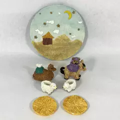 Vintage 9-Piece Miniature Child's Bear Nativity Tea Set 