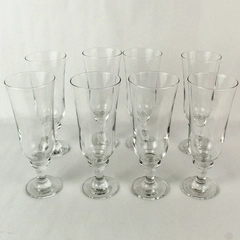 Lot of 8 Crate & Barrel Rafael Pilsner Stemmed Beer Glasses Drinkware 8.75 Inch