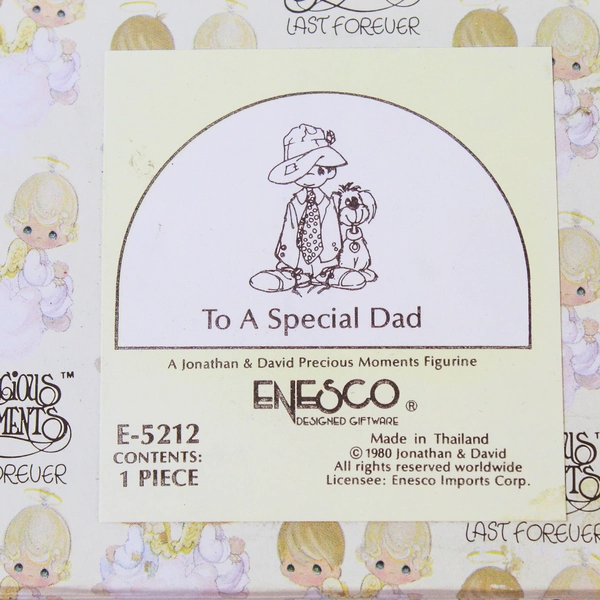 Vintage Precious Moments To A Special Dad Figurine 1980 Model E-5212 Enesco