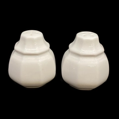 Vintage Mikasa Stoneware Continental White Salt And Pepper Shakers