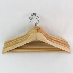 Lot of 10 Wooden Hangers with Wire Hooks and Pants Bar 17.75"
