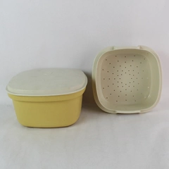 Vintage Tupperware Harvest Gold Steam n Store Container 888-12 889-11 