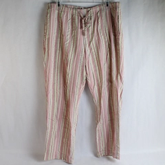 Robert Louis Multicolor Straight Leg Drawstring Pants Womens Size PL 100% Cotton