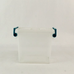 Sterilite Blue Accent Clear Plastic Lunch Container Model 1712 7.25 x 5.75 x 5.5