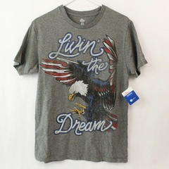 Patriotic Livin' the Dream Men's Medium Gray T-Shirt NWT