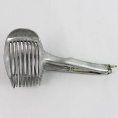 Vintage Aluminum 7.5" Tomato Egg Onion Slicer Guide Tongs 