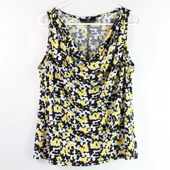 Madison Michelle Women's Drop Neck Sleeveless Multicolor Floral Blouse Size L