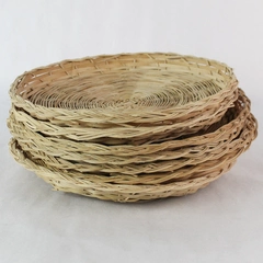 Lot of 6 Wicker Paper Plate Holders 9x9 Inches Varying Styles/Sizes