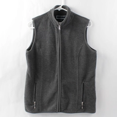 Karen Scott Women's Vest Size S Gray Fleece Full Zip Pockets