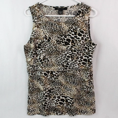 89th & Madison Women's Sleeveless Top Leopard Print Size L