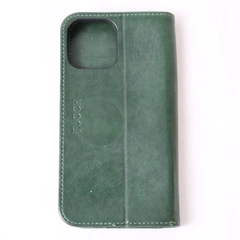 TUCCH Case Wallet for iPhone 15 Pro 6.5 Inch 3 Card Slots Leather Cover Green