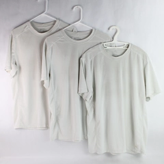 Lot of 3 REI White Athletic Short Sleeve Tee Shirt Men's Size L Flawed