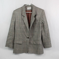 Vintage JH Collectibles Women's Multicolor Plaid Blazer One Button Size 8 
