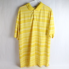 Nike Golf Tour Performance Men's Yellow White Striped Polo Size XXL Dri Fit 