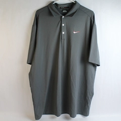 Nike Tiger Woods Collection Men's Gray Dri Fit Snap Button Polo Size XXL 