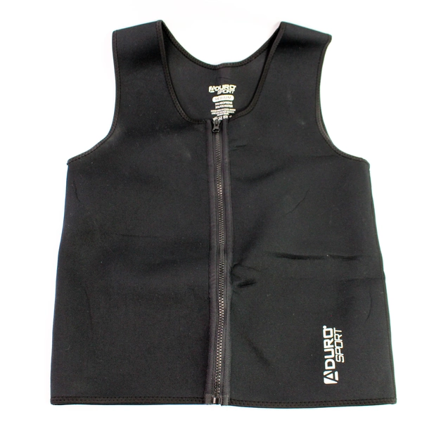 Aduro Sport Unisex Sauna Zip Up Vest Black Neoprene Size M