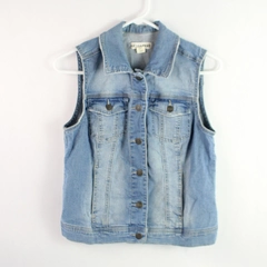 Artisan NY Women's Blue Denim Collared Button Up Vest Size Medium 