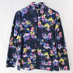 Christopher & Banks Petite Multi Color Pattern Full Zip Women's Jacket Size P/S