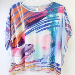 Christopher & Banks Multi Color Bedazzled Wide-Sleeve Top Women's Size Medium