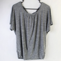AB Studio Heather Gray Corset-Back T-shirt Women's Size Medium