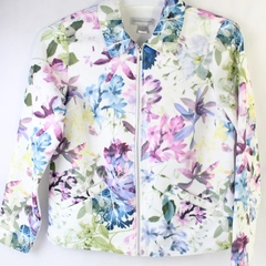 Christopher & Banks Floral Patterned Full-zip Collared Jacket Women's Size Small