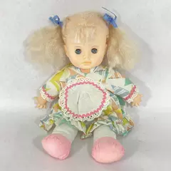 1997 Eugene Doll Co. Rubber And Cloth Doll Blonde Hair Blue Open And Shut Eyes