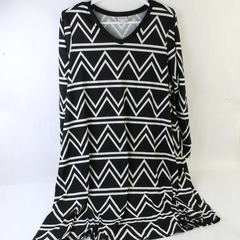 LuLaRoe Women's B&W Geometric Striped Long Sleeve Maxi Dress Size 2XL