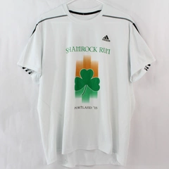 Adidas Men's Shamrock Run '15 White Black Striped Short Sleeve Jersey Size XL