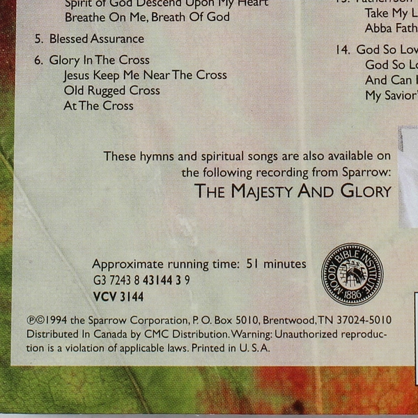 The Majesty and Glory Various Artists VHS Sparrow Corporation 1994