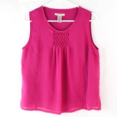 Covington Women's Fuchsia Sleeveless Tank Top Round Neck Blouse Size S/C