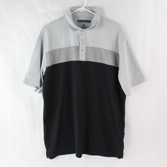 Pebble Beach Men's Dry-Luxe Performance Gray Color Block Short Sleeve Polo Sz XL