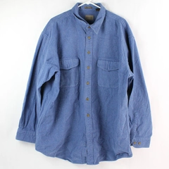 Vintage St John's Bay Men's Blue Chamois Button Up Long Sleeve Flannel Sz XXLT