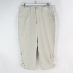 Eddie Bauer Women's Beige Cropped Capri Lightweight Golfing Pants Size 6