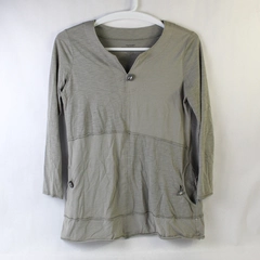 Neon Buddha Gray Cotton Tunic-Style 3/4 Sleeve Shirt Women's Small
