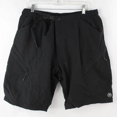 Novara Men's Black Padded Cycling Shorts Belted Zip Pockets Size Large