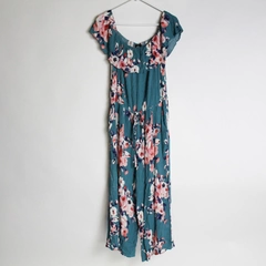 Bobeau Women's Teal Floral Off the Shoulder Midi Dress Size Extra Large